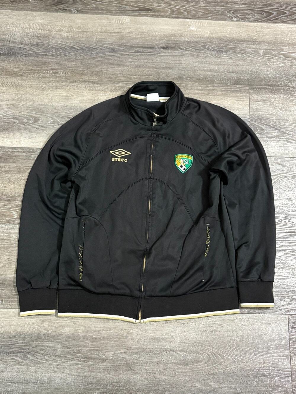 Umbro United Soccer League Black Zip Up Jacket Retro Y2K Skater - Men’s Large